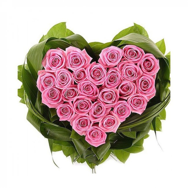 Букет цветов "Розовое сердце"